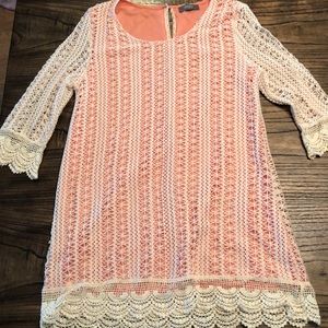 Crochet overlay dress. Boho style.